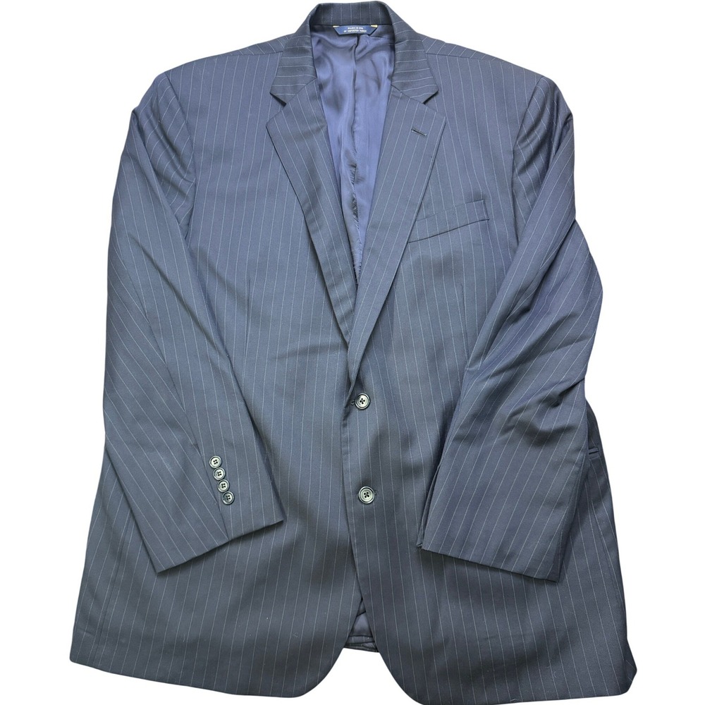 Brooks Brothers 1818 Madison Suit Jacket Mens 48R Blue‎ Pinstripe Wool Blazer